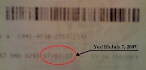 July 7, 2007 receipt