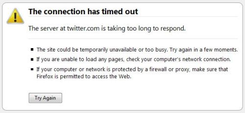 Twitter is down on August 6, 2009