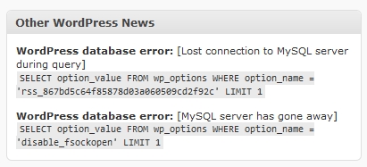 Other WordPress News Error